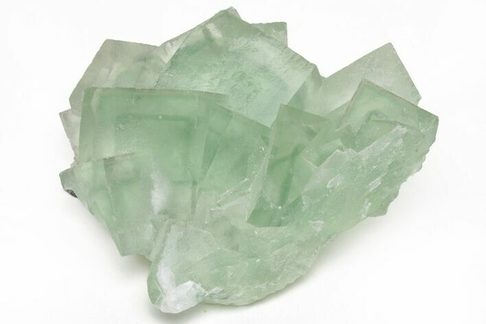 Green Cubic Fluorite Crystals with Phantoms - China #216288